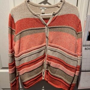 L.L. Bean Women's Multicolor Striped Cardigan